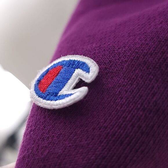 Champion Reverse Weave Purple Hooded Cropped Sweatshirt Womens XS - Picture 10 of 12